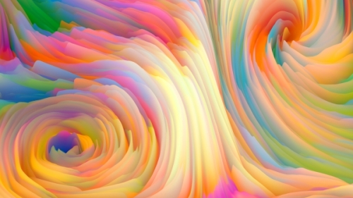 Swirled painting of multi colors