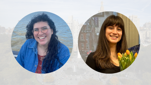 two headshots images of two women