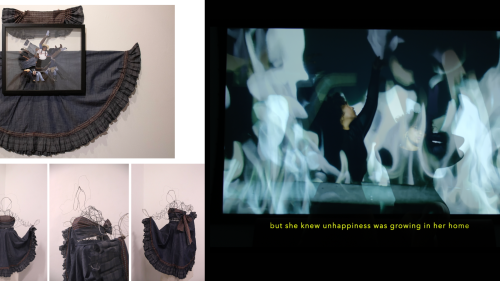 Three pieces of art by Isabela Arboleda-Ocoro, described in text following this image.