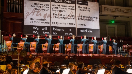 Julia Wolfe's new symphony All That Breathes being performed on stage