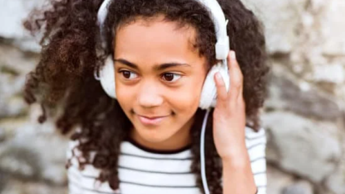 Girl with headphones