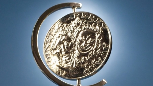 Photo of a gold Tony Award