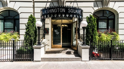 Sidewalk photo of the Washington Square Hotel