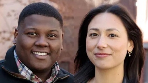 Todd Baldwin and Sarah Nesheim pose for the photo