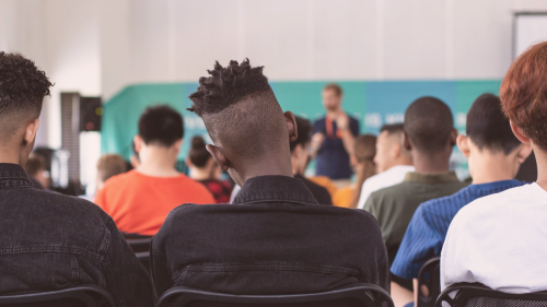 Back of Students Heads in a classroom 