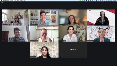 A screenshot of a Zoom call with 10 people