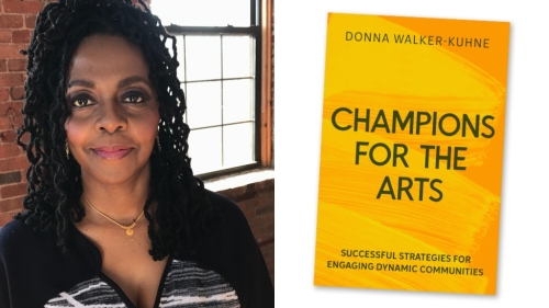 Donna Walker Kuhne with her new book Champions for the Arts