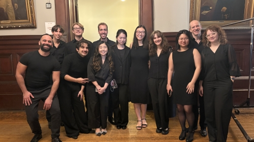 Piano Studies students posing from group shot at Armory