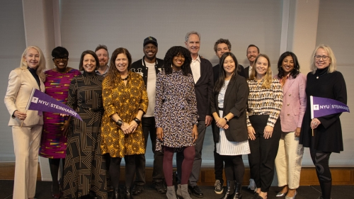 People stand together for the photo