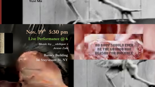 Graphic poster with a collage of abstract images of chickens