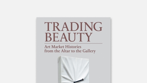 Book cover with a nail hammered into a loose fabric on a canvas.