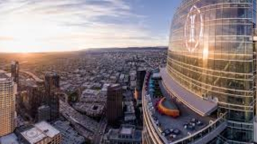 Drone outdoor photo of the InterContinental Los Angeles Downtown