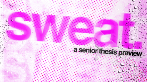 Pink textured graphic with condensation marks