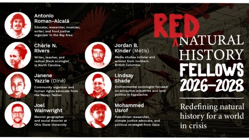 The Red Natural History Fellowship 2026-2028 Cohort is featured, including images and descriptors or seven Fellows. 