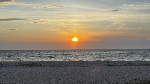 Sunset on the beach.