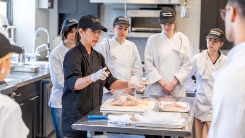 NYU Food Lab student group with instructor