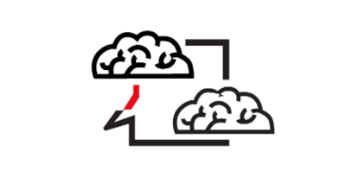 An icon for Eric S. Jackson's lab. Two brains in a speech bubble.