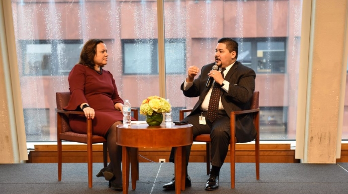 Lisette Nieves interviewing RIchard Carranza