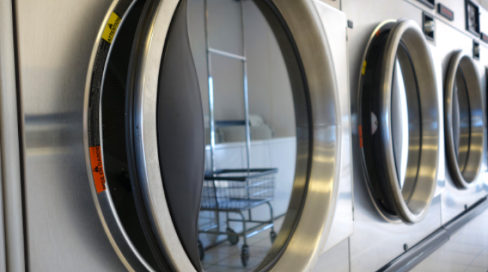 photo of washing machines at laundromat