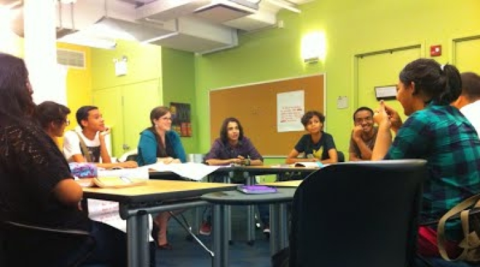 Classroom at NYU attended by high school students