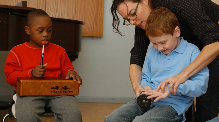 Two children at Nordoff-Robbins Center for Music Therapy