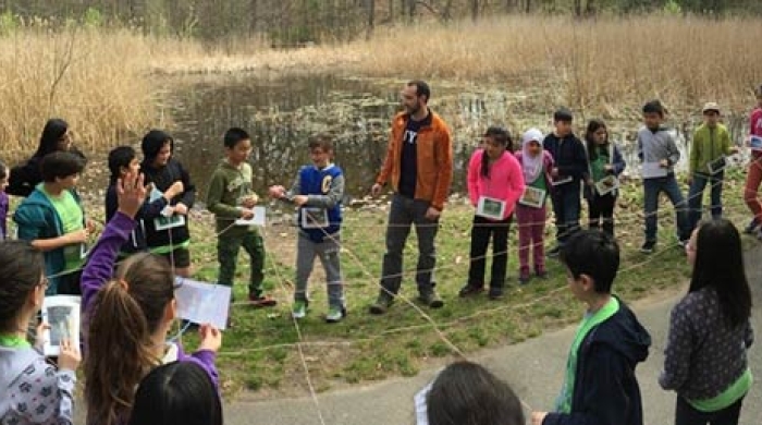 Students participating in Into the Woods at Wallerstein Collaborative for Urban Environmental Education and Sustainability