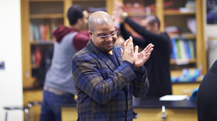 Man clapping