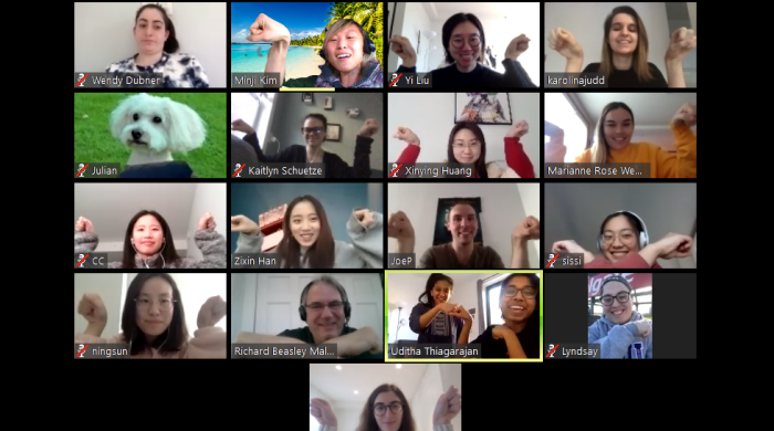Performing Arts Administration students on zoom