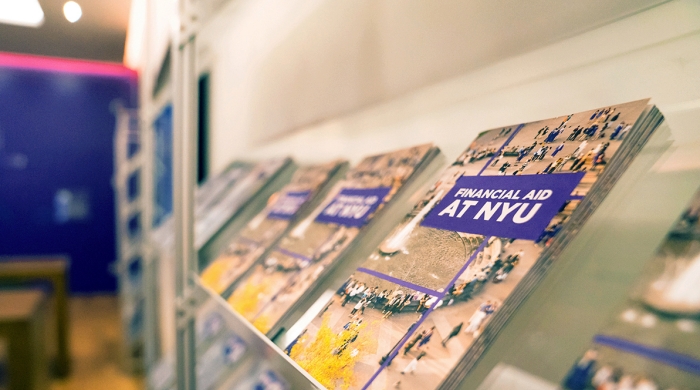 Brochures displayed at the Welcome Center