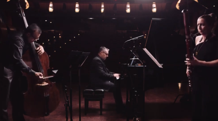 cello, bassoon, and piano players