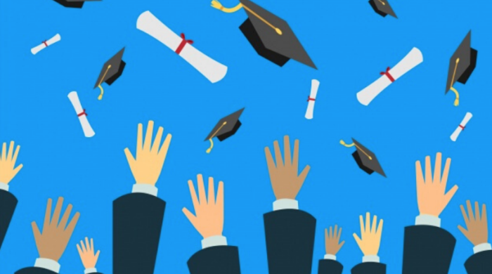 Graphics of graduation celebration