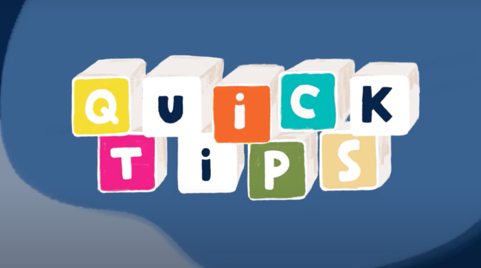 Quick Tips (each letter is its own illustrated cube)