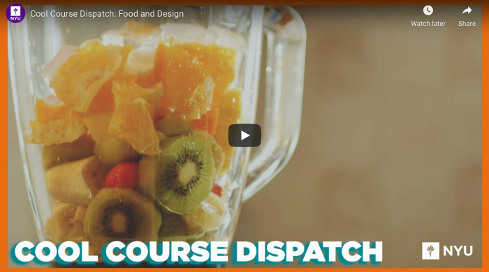 An image of a blender full of fruit with the words "COOL COURSE DISPATCH"
