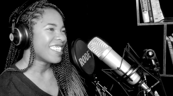 woman at mic