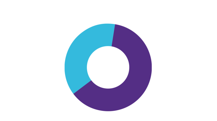 pie chart illustrating number of students that had a full-time job before enrolling in Developmental Psychology. 