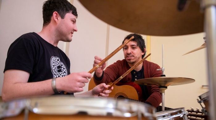 NYU music therapy drum session