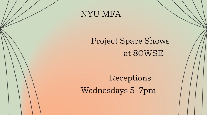A poster listing the project space show information; all information appears in the text below.