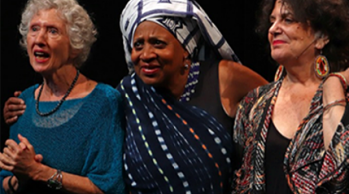 Photo of Regina Ress, Therese Folkes Plair, and Laura Simms.