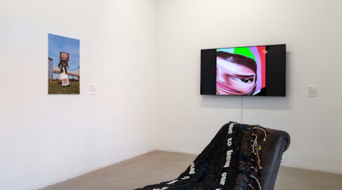 An installation shot of Performing for me, for you at 80WSE Gallery
