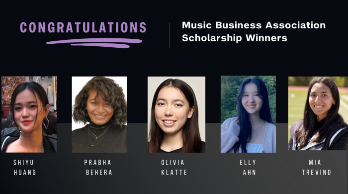 Five music business students receive Association awards