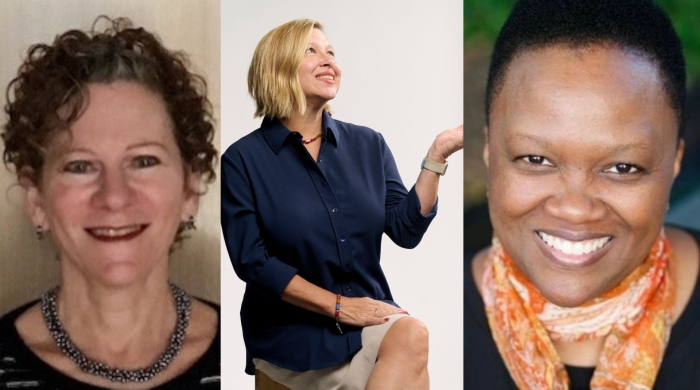 Headshots of Susan Koff, Deborah Damast, and Shirlene Blake