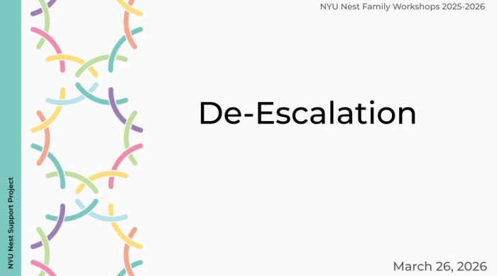 White screen with the word de-escalation