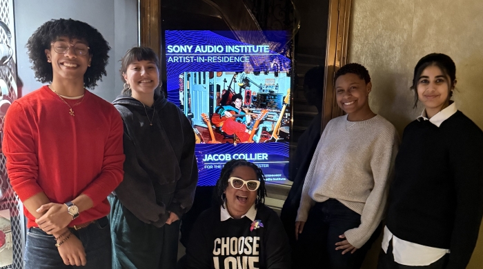 Sony Audio Institute program manager and interns at Sony Hall