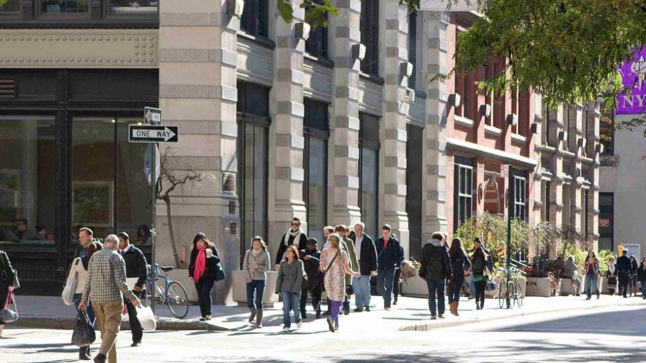 People crossing a New York City street