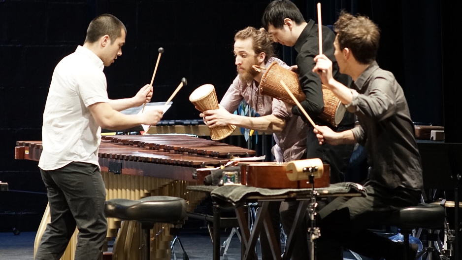Percussionists on stage