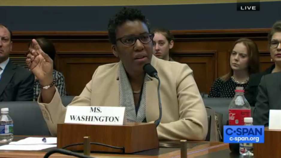 Anne Washington Testifies at Congressional hearing.