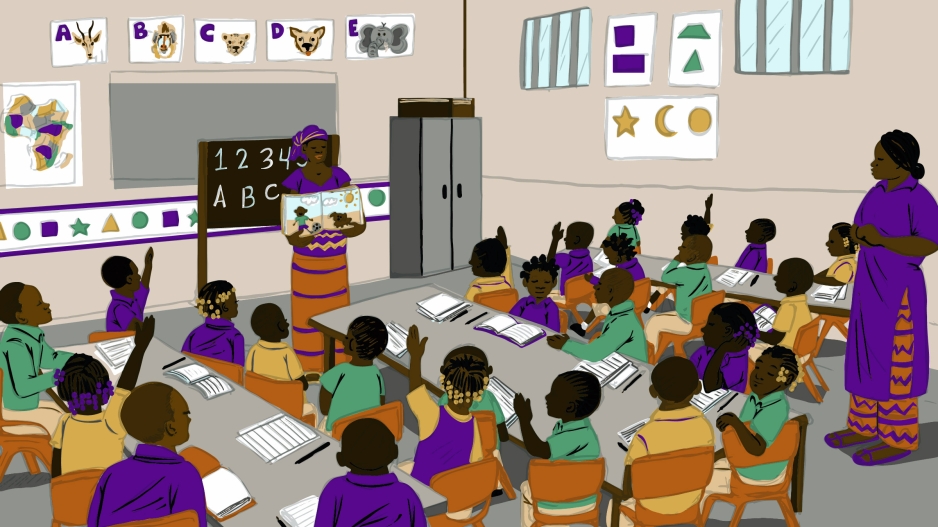 Illustration of classroom