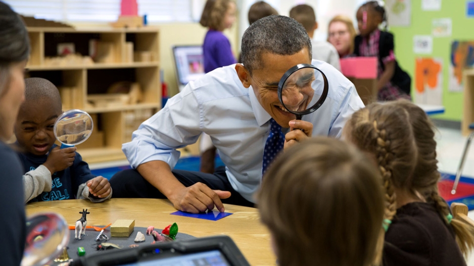 Obama in the classroom