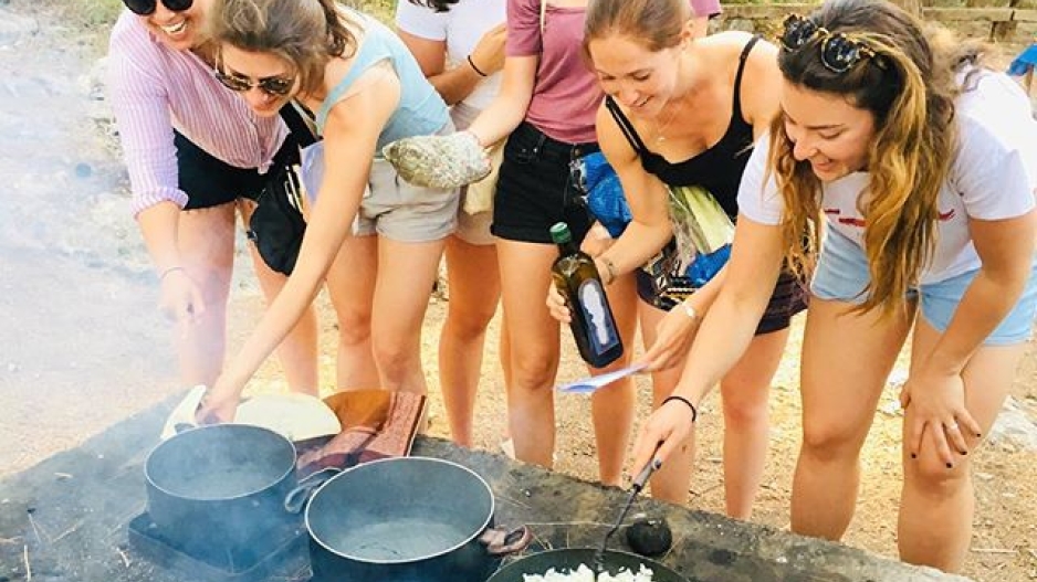 Students Cooking Outdoors