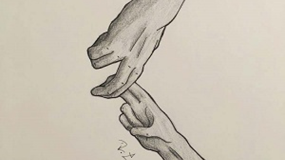 Illustration of Hands Touching